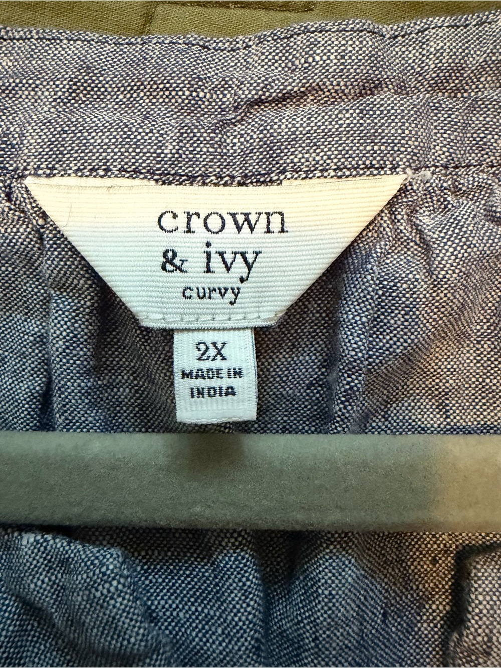 Crown &Ivy Blue Dress with Navy Trim 2X linen - Picture 5 of 6